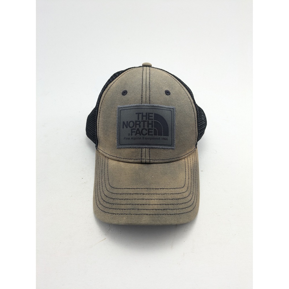 Mens The North Face Snap Back Brown Trucker Mesh Logo Outdoor Snap Back Hat
